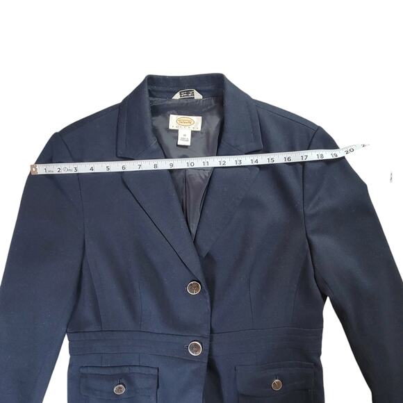 Talbots Petites Wool Navy Blue Blazer Women's Size 10P - Picture 4 of 13